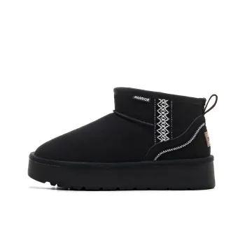 Warrior Warm And Wear Resistant Short Snow Boots Women's Black White