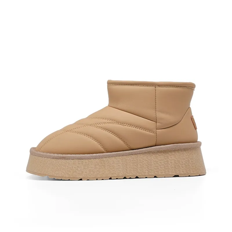 Warrior Warm Anti Slip And Wear Resistant Short Snow Boots Women's Khaki-0