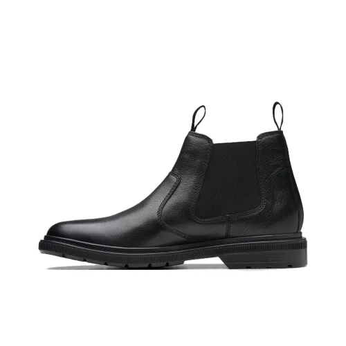 Clarks Short Chelsea Boots Men's Black