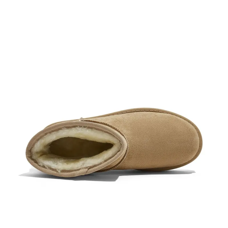 RENBEN Warm Slip-Resistant Short Snow Boots Women's Khaki-3