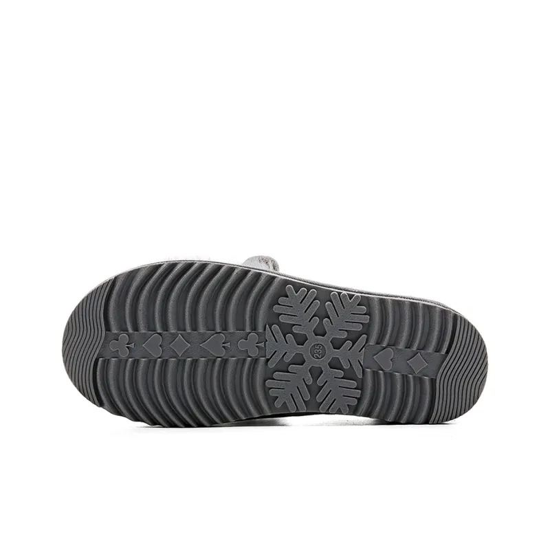 Warrior Warm Wear Resistant Slip Resistant Short Snow Boots Women's Gray-4