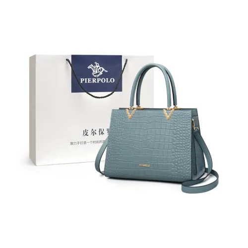 PIERPOLO Cow Leather Kelly Bag Shoulder Bag Crossbody Bag Handbag Mommy Bag Large Size Women's Blue