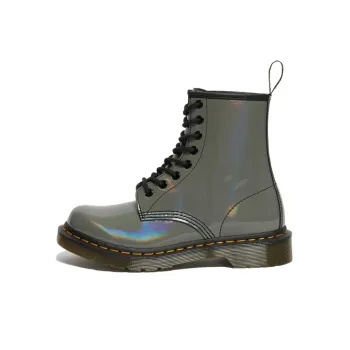 Dr.Martens 1460 Rainbow Patent Lace Up Boots 'Gunmetal' Women's