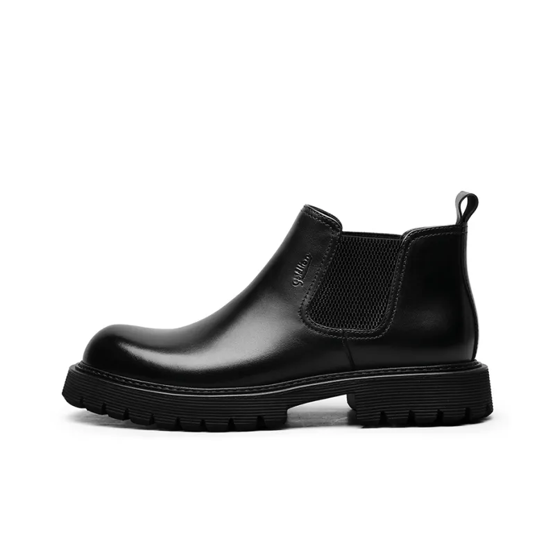 GOLDLION Short Chelsea Boots Men's Black-0