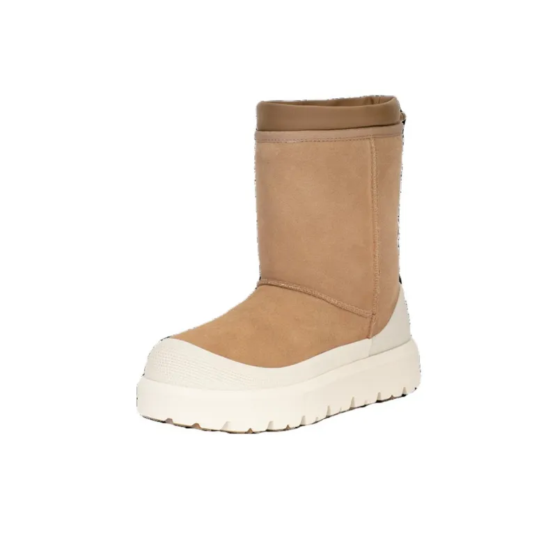 UGG Warm And Wear Resistant Crew Snow Boots Men's Brown White-2