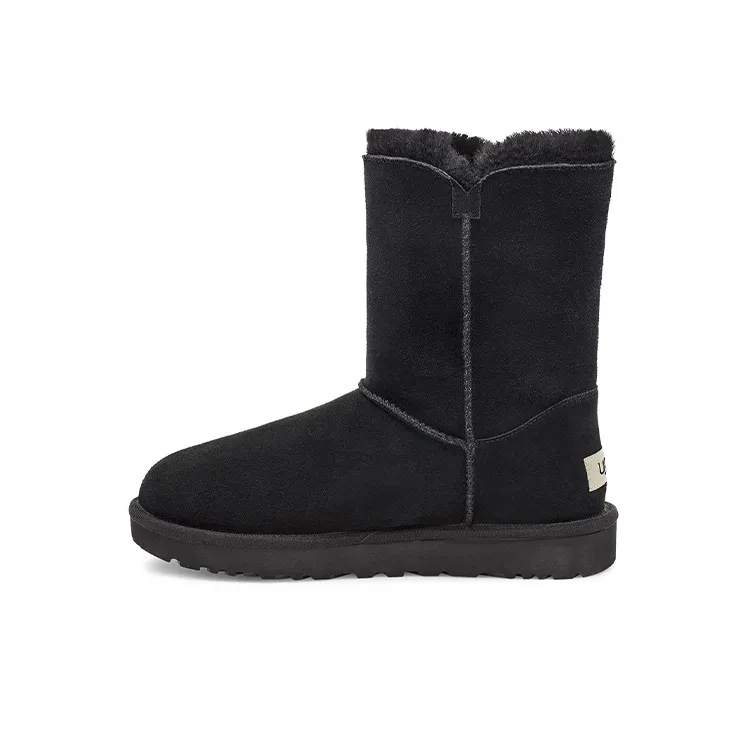 UGG Bailey Button UGG Charm Metallic Alphabet Version Fleece Lined Black Women's-0