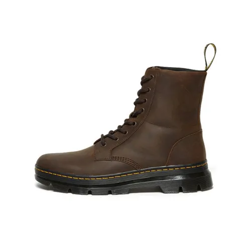 Dr.Martens Combs Leather Men's 8 Eye Combat Boots Brown