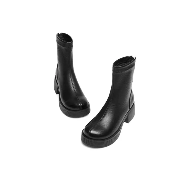 RED DRAGONFLY Stretch Boots 5.7CM Women's Black-3