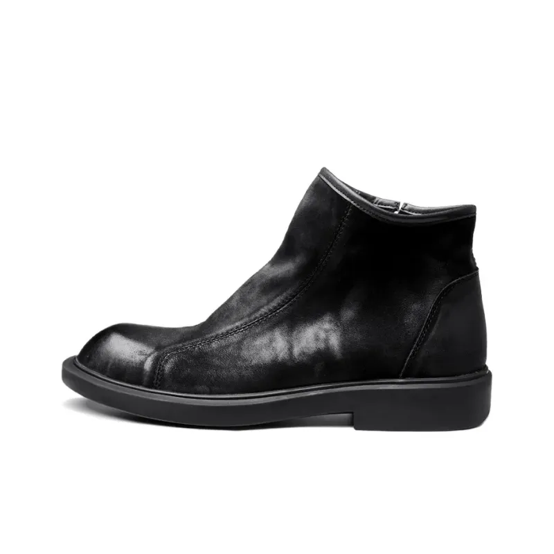 LEYGMENLG Ankle Boots Men Black/Coffee/Yellow Brown/Silver-6