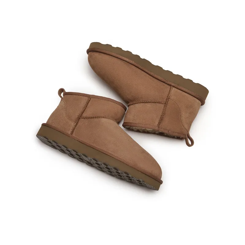 Hotwind Short Snow Boots 3cm Men's Apricot-3