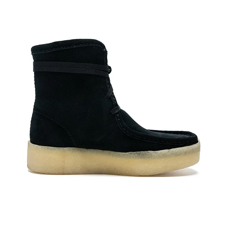 clarks Wallabee Cup Hi Black Suede Women's-1