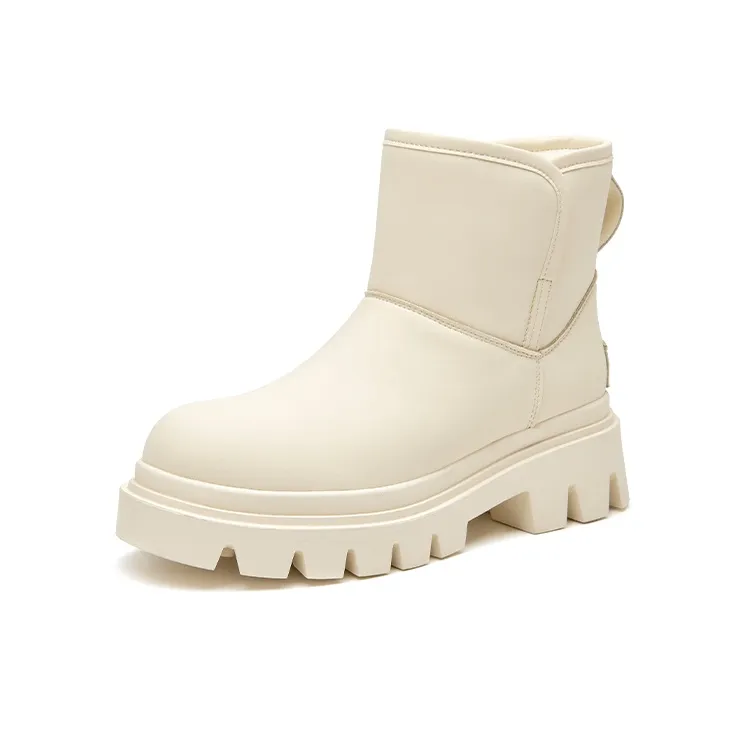 Beau Today Synthetic Leather Warm Crew Snow Boots Women's-6