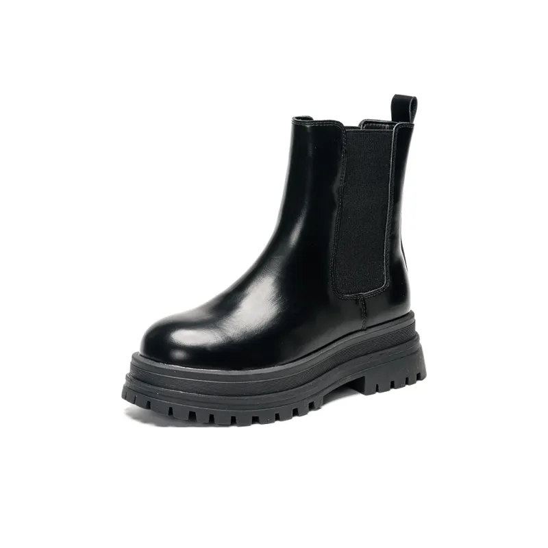 EXULL Q Short Chelsea Boots 5cm Women's Black-1