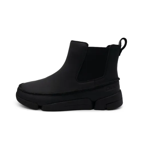 Clarks Short Chelsea Boots Men's Black