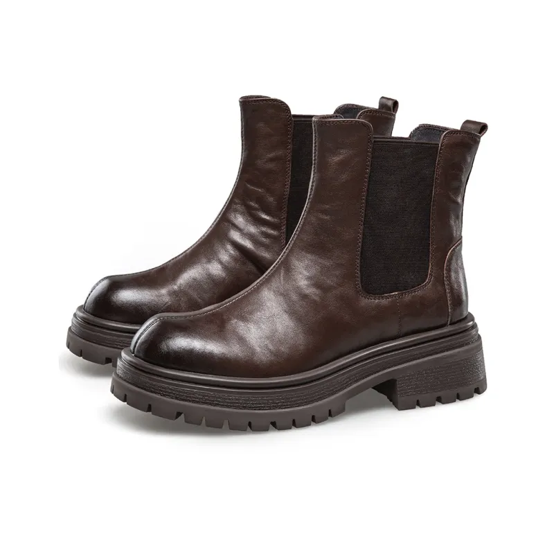 KANGNAI Crew Chelsea Boots Women's Black-6