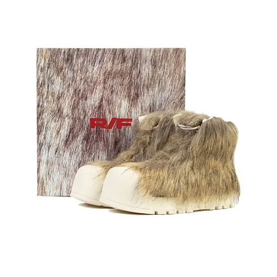 FVVO ROCKSTA LONG HAIRED HIGH TOP THICK SOLED BOOTS Ankle Boots Medium Heel Unisex-7