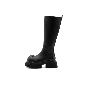 Little Sue Niche Design Trendy Versatile British Style Letter Hot Girl Slimming Knight Boots Knee-high Boots Women's