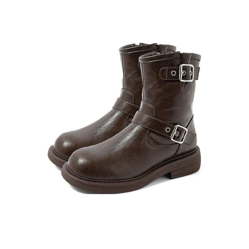 COMELY Martin Boots Women's Black/Brown-2