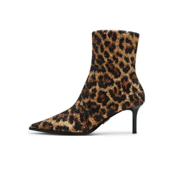STEVE MADDEN LEOPARD Ankle Boots Women's Brown