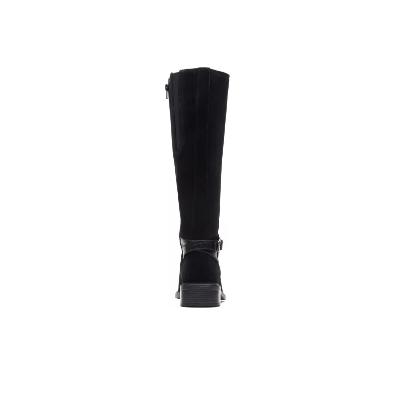 Clarks Knee-high Boots Women's Black-3
