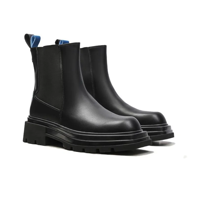 Romon Crew Chelsea Boots Men's Black-2
