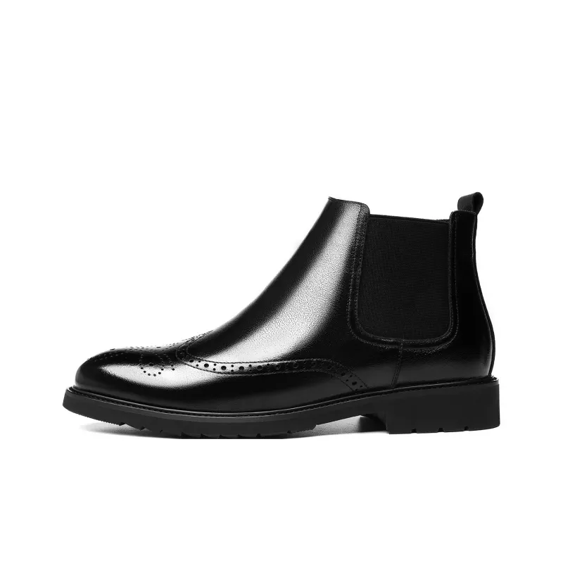 CHINT Ankle Length Chelsea Boots Men's Black-0