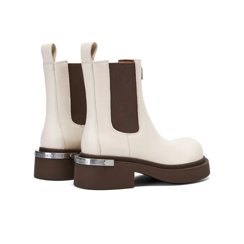CHERYKALLY Chelsea Boots 5cm Women's Ecru-2