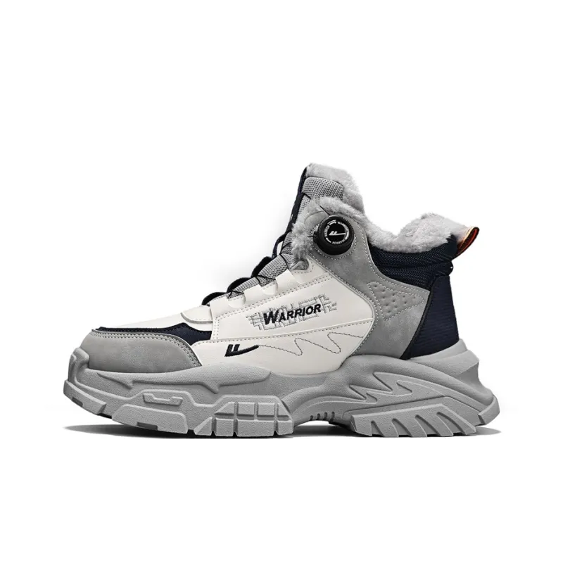 Warrior Ankle Length Martin Boot Men's Beige Gray Dark Blue-0