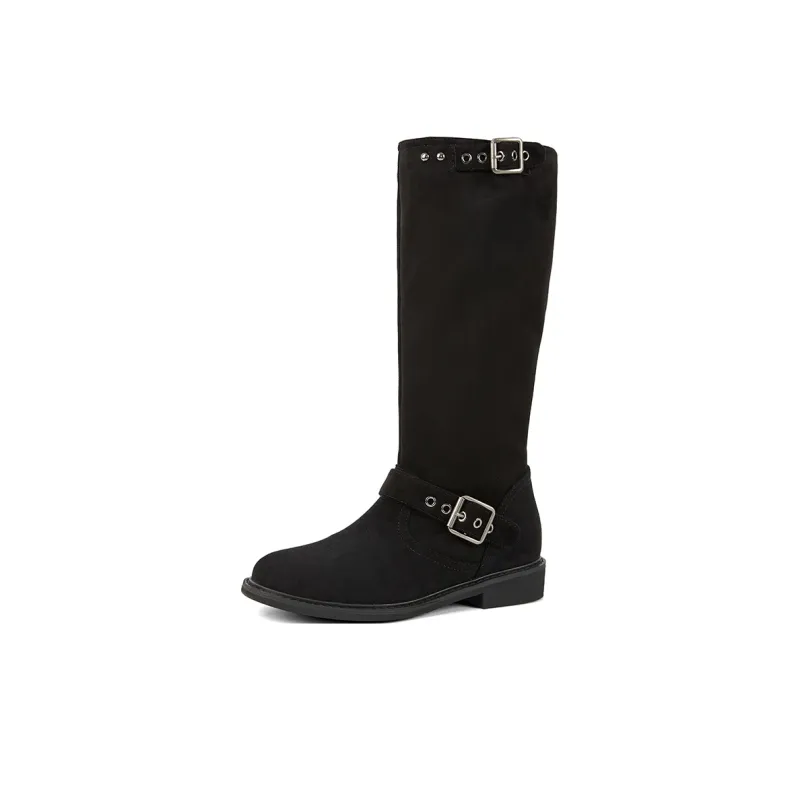 PT'SON Knee high Boots Women's Khaki-6