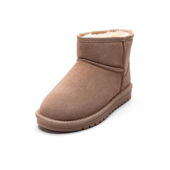 PAUL FRANK Wear Resistant Slip Resistant Short Snow Boots Unisex Khaki-1