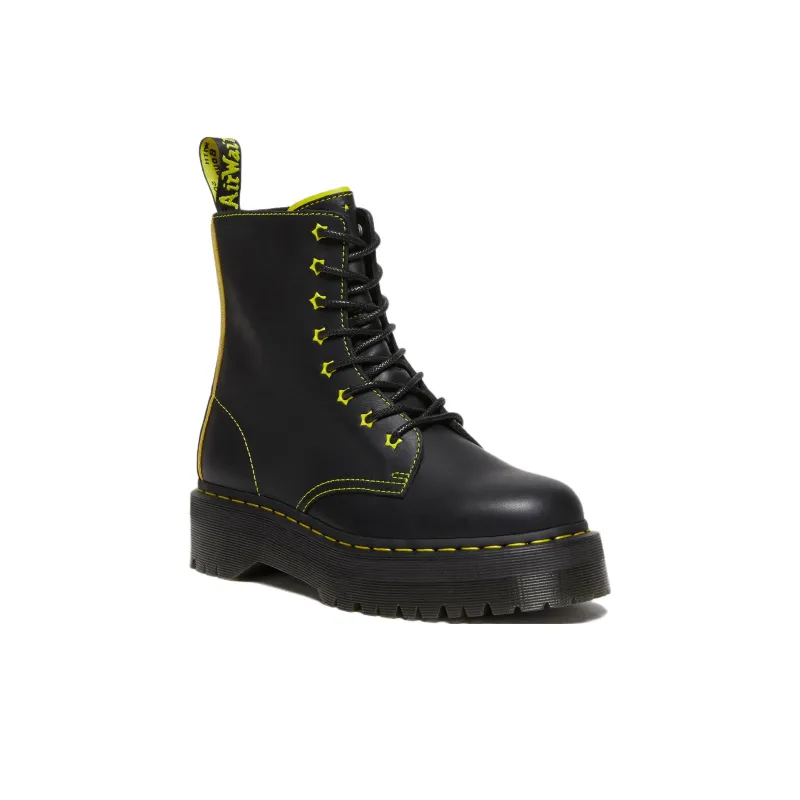 Dr. Martens Jadon Ii Boot Neon Star Leather Platforms 'Black Yellow'-1