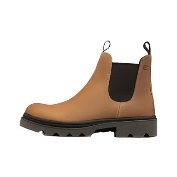 Ecco Leather New Collection Short Chelsea Boots Men's Amber Brown