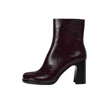 ZARA Ankle Boots 8cm Women's Dark Red Color