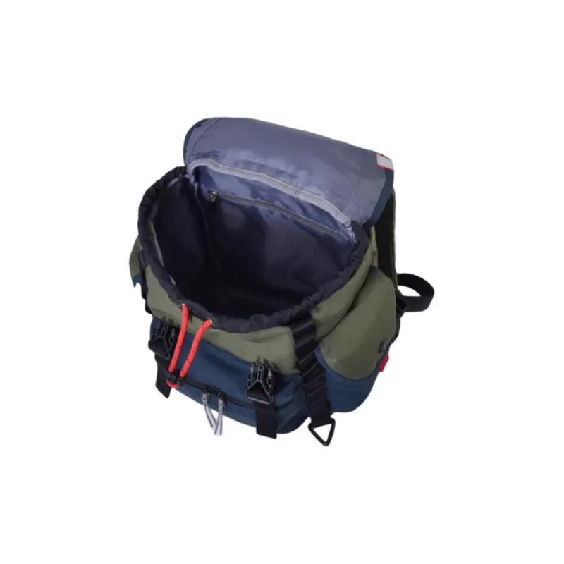 FX CREATIONS Polyester Backpack Men's Army Green With Blue Accents-5