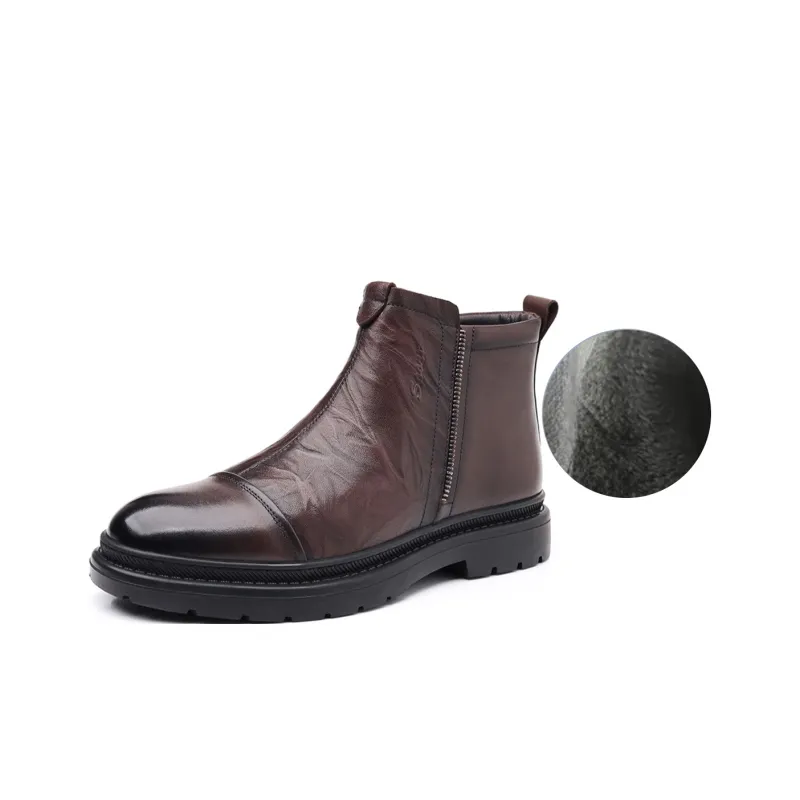 GZZ Ankle Boots Men Black/Brown-10