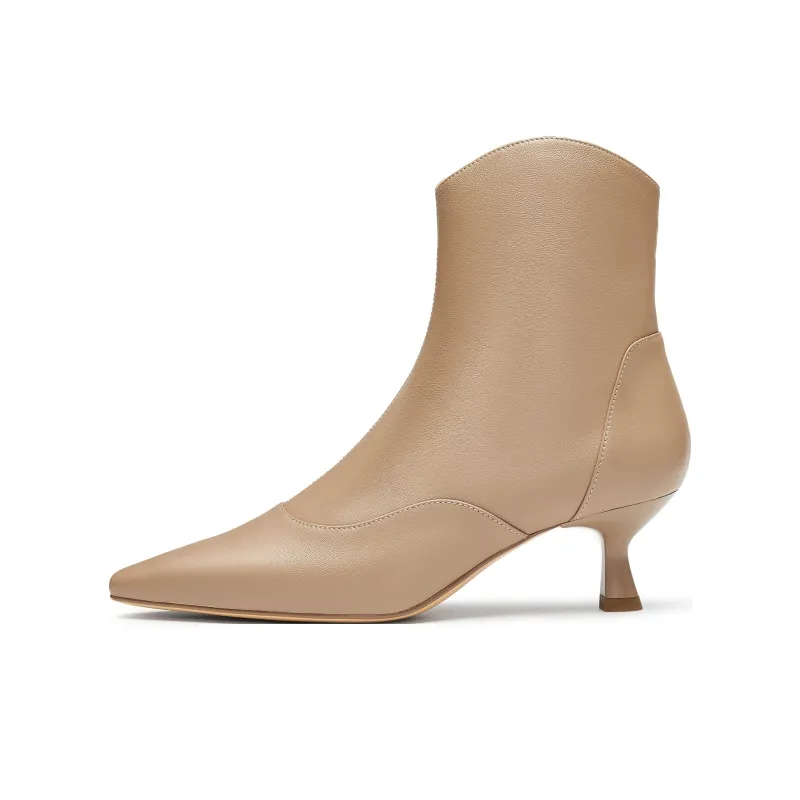 Joypeace First Ankle Boots Women's Apricot/Burgundy-5