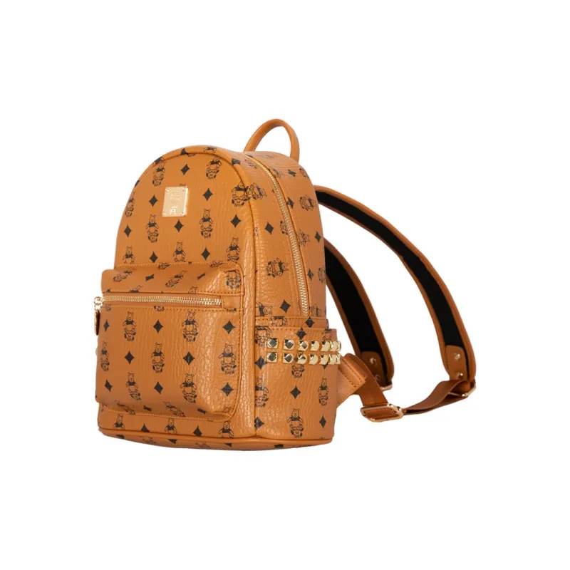 Disney MESUCA/Mask Winnie The Pooh Series Synthetic Leather Backpack Unisex Brown-3