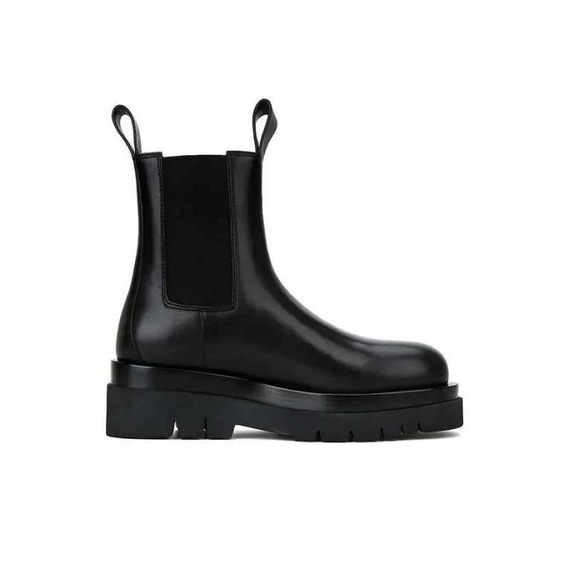 CHRISTINE SHEII Siu Crew Matte Leather Chelsea Boots Martin Boots 5.5cm Women's Black Economy Edition 6 Inches-1