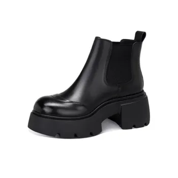 JESSICA SOPHIA Cigarette Box Boots Short Chelsea Boots 6cm Women's