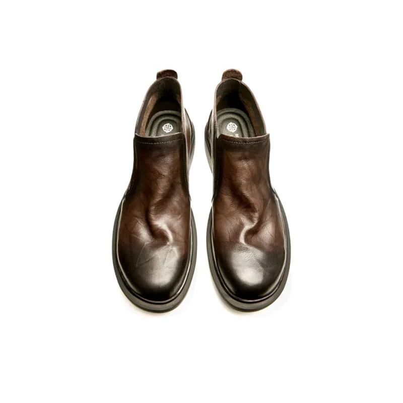 Brounvanm Ankle Boots Men Black/Chocolate/Coffee/Gray-12