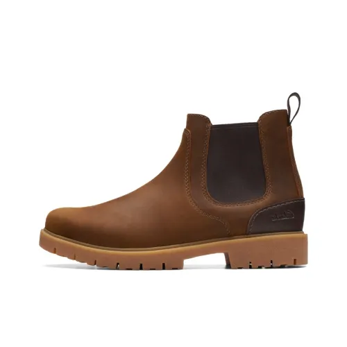 Clarks Losdale Collection Short Chelsea Boots Men's Brown