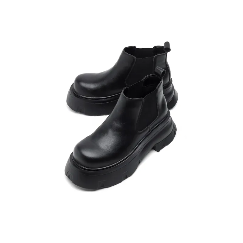 Chi Wolf Short Chelsea Boots Men's Black-2