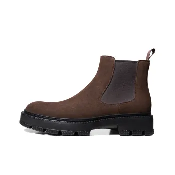 THOM WILLS British Vintage Casual Leather Boots Short Chelsea Boots Men's Coffee