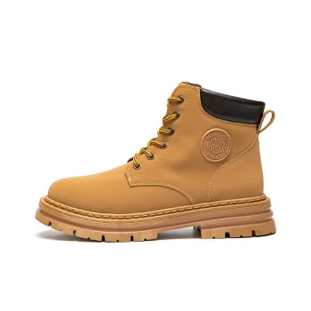 Warrior Yellow Boots Short Martin Boot Medium Heel Unisex Yellow Brown