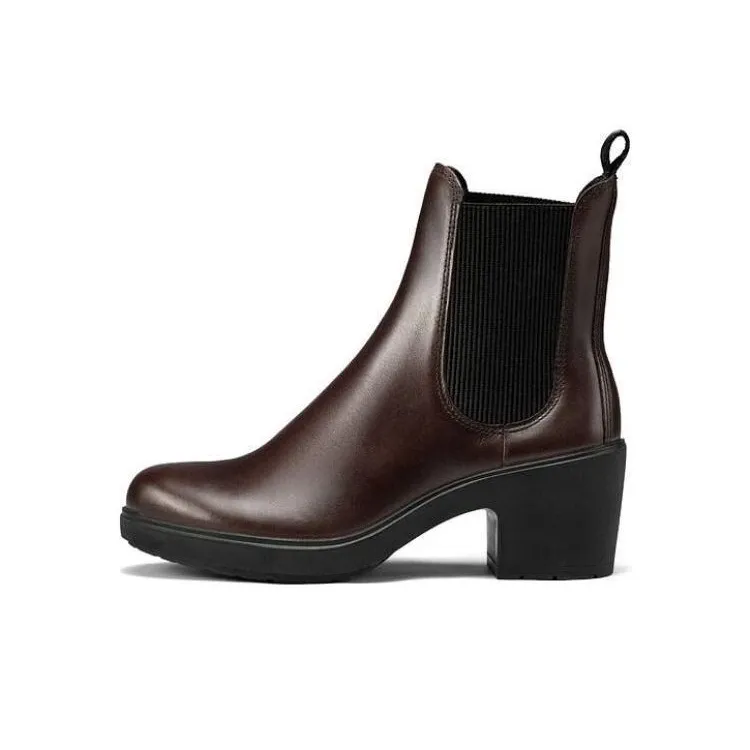 Ecco Short Chelsea Boots 6.5cm Women's Brown Red-0