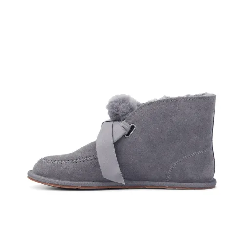 UGG Kallen Lace Catherine Warm Slip-Resistant Ankle-Length Snow Boots Women's Purple Gray