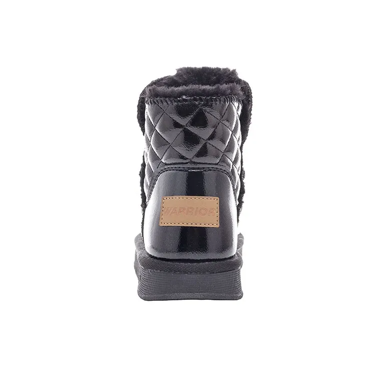Warrior Fleece Lined Cotton Blend Warm Short Snow Boots Women's Black-3