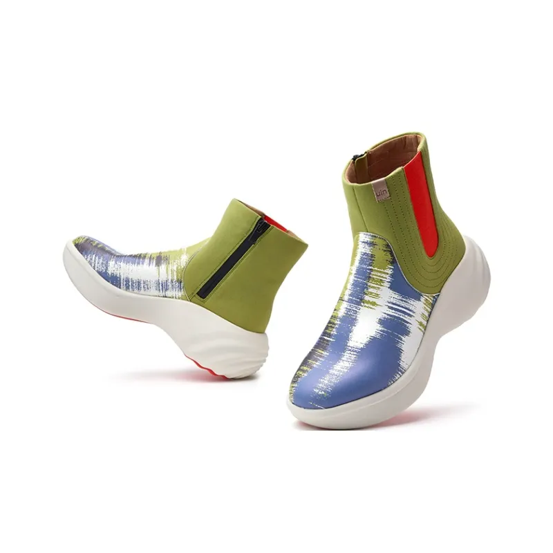 U.IN Painted Travel Shoes-Si Chuan 4 Artistic Collection Chelsea Boots Women's-2