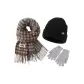 Scarf+Black Thermal Hat+Gray Glove