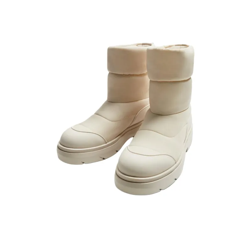 ZARA Short Snow Boots Men's Beige-1